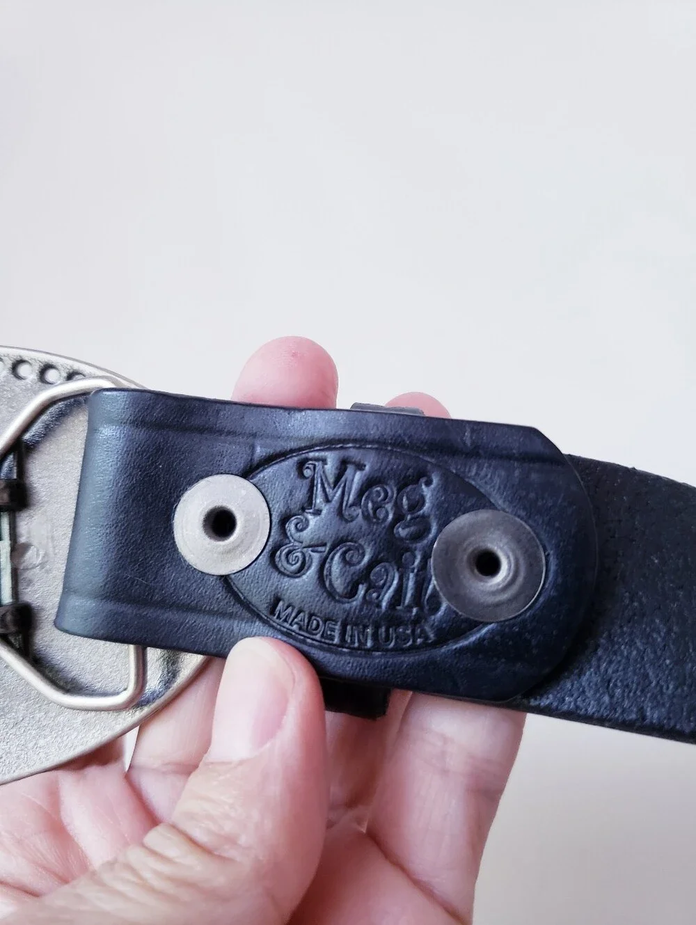 Vintage Meg and Cait Black Leather Belt